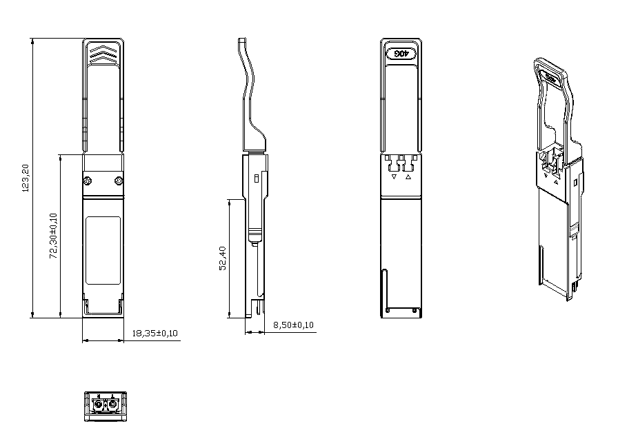 QSFP+ 机械尺寸
