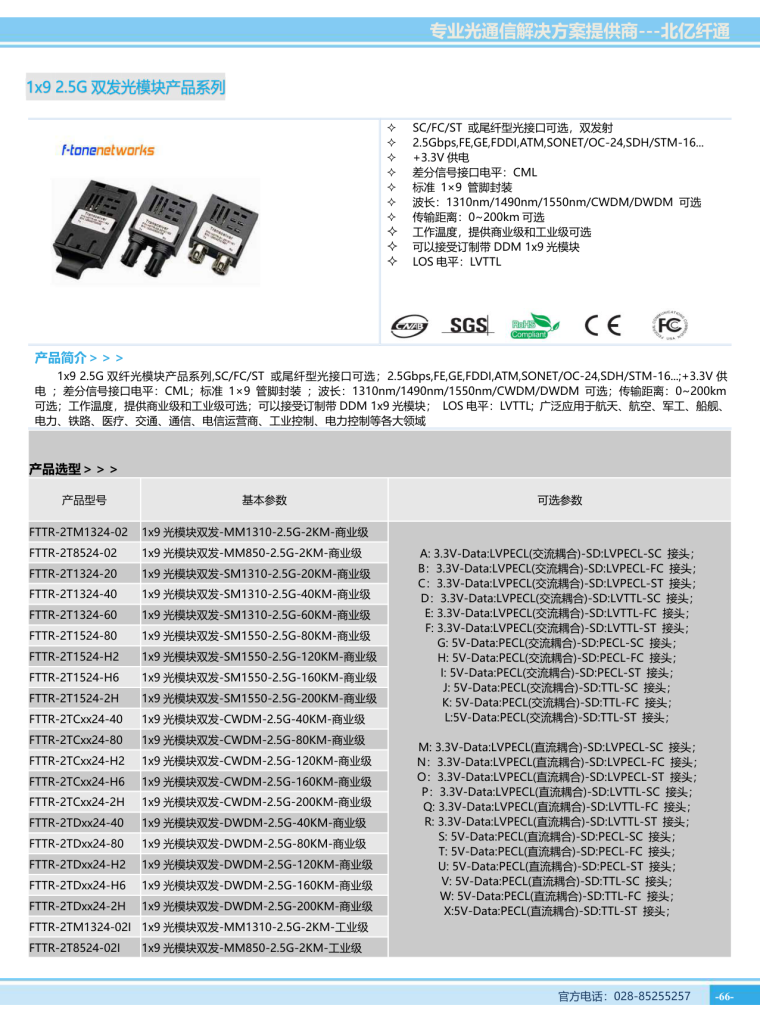 FTTR 1x9 SDI