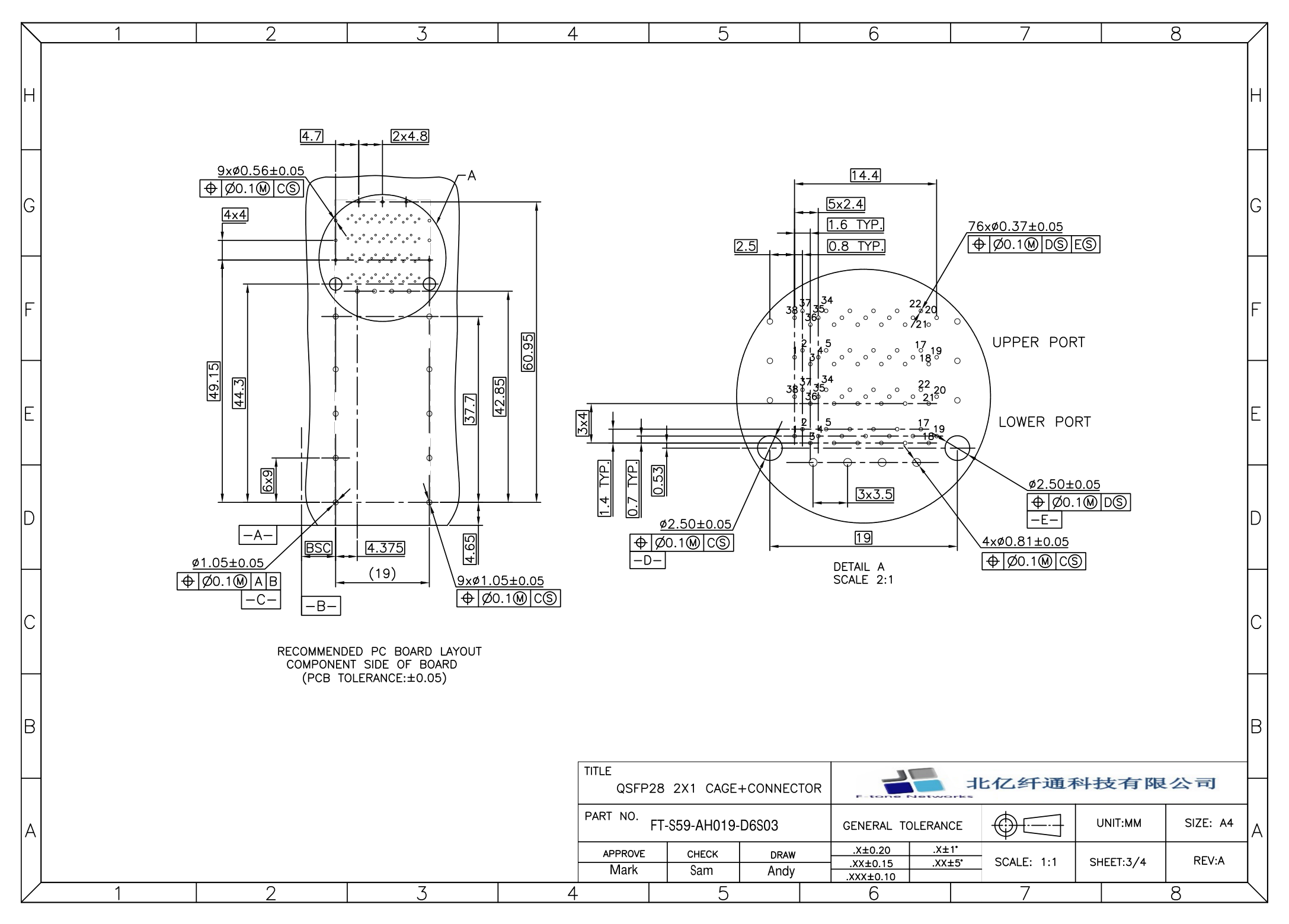 FT-S59-AH019-D6S03 PCB 推荐布局图