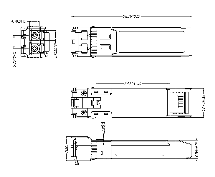 FTCS-85xx SFP 机械尺寸工程图