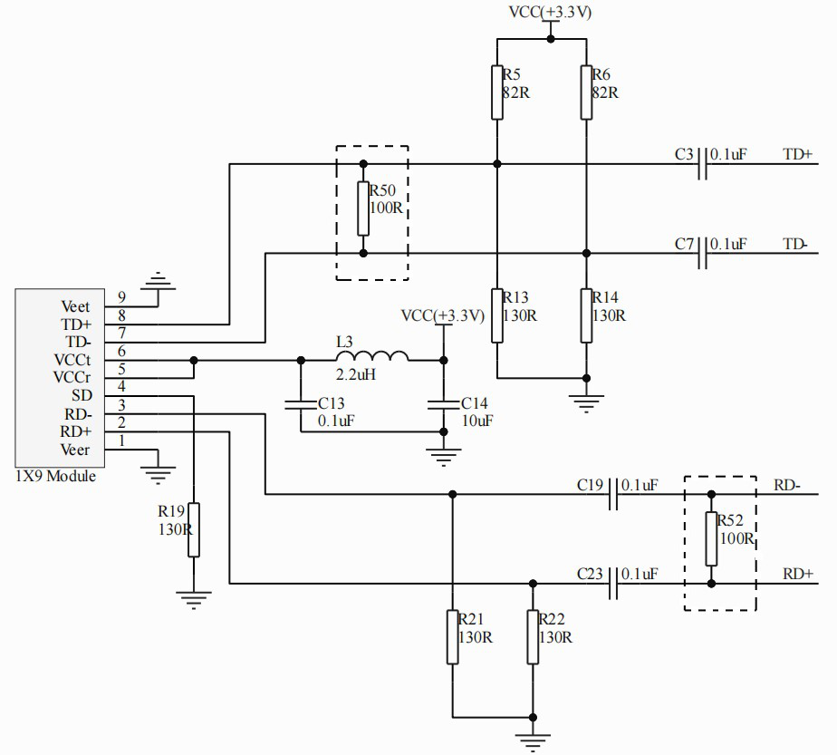 5V SD PECL 推荐电路