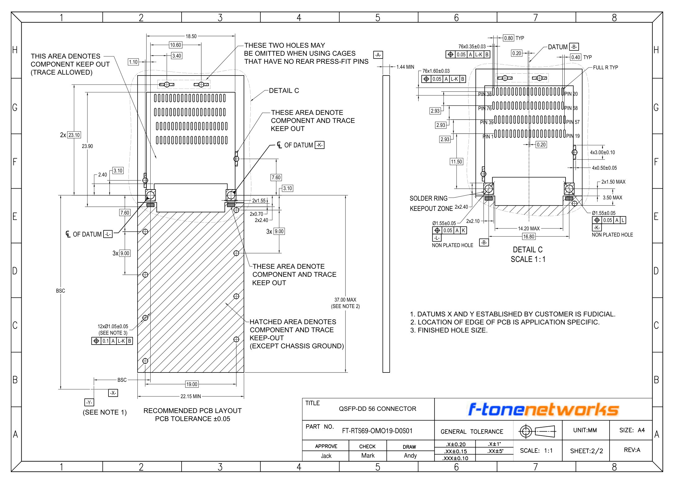 FT-RTS69 QSFP-DD 56 CONNECTOR PCB 布局工程图 P2/2