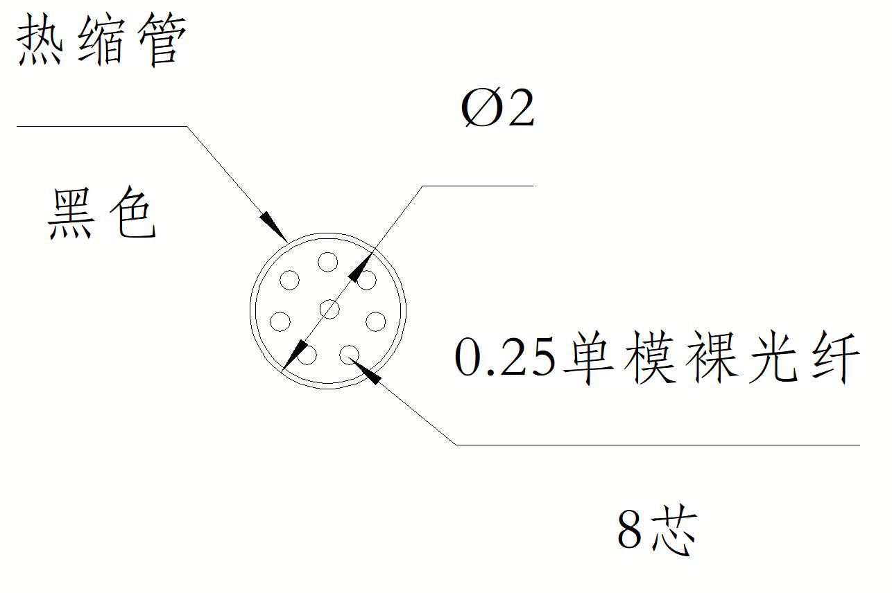 8芯束状光纤截面