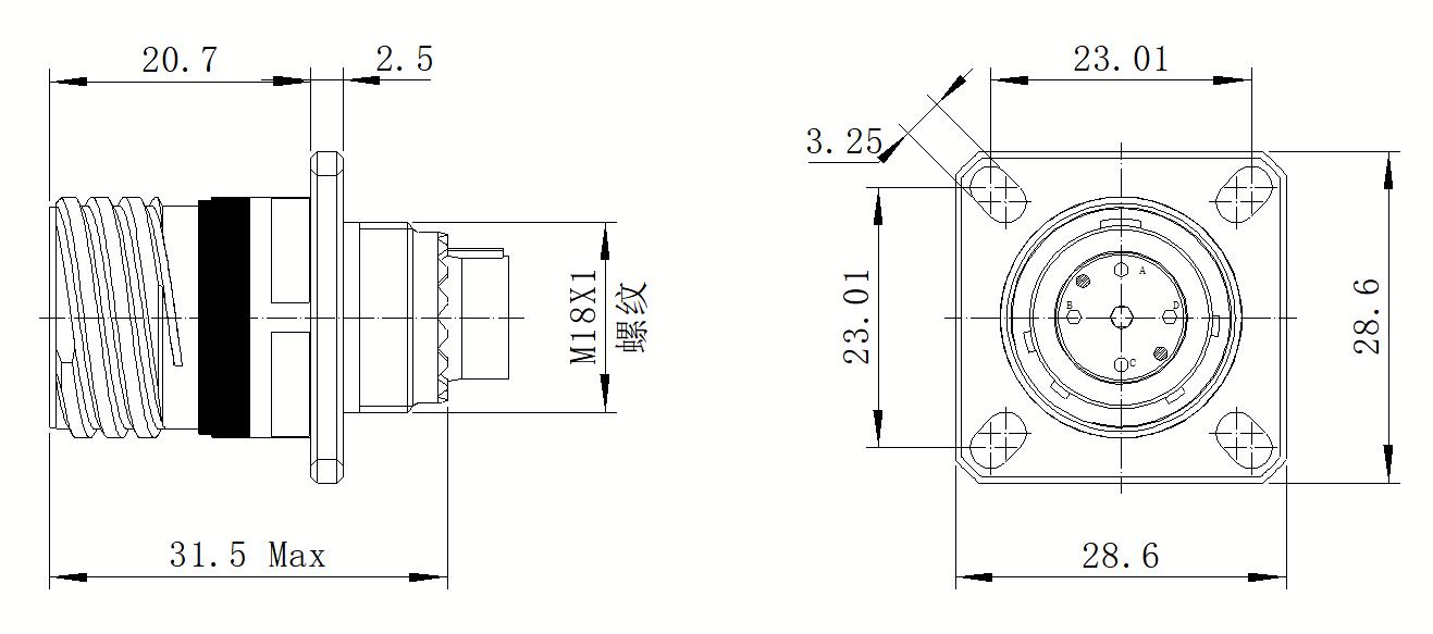 FS801-13R04ACN Installation Size Detail