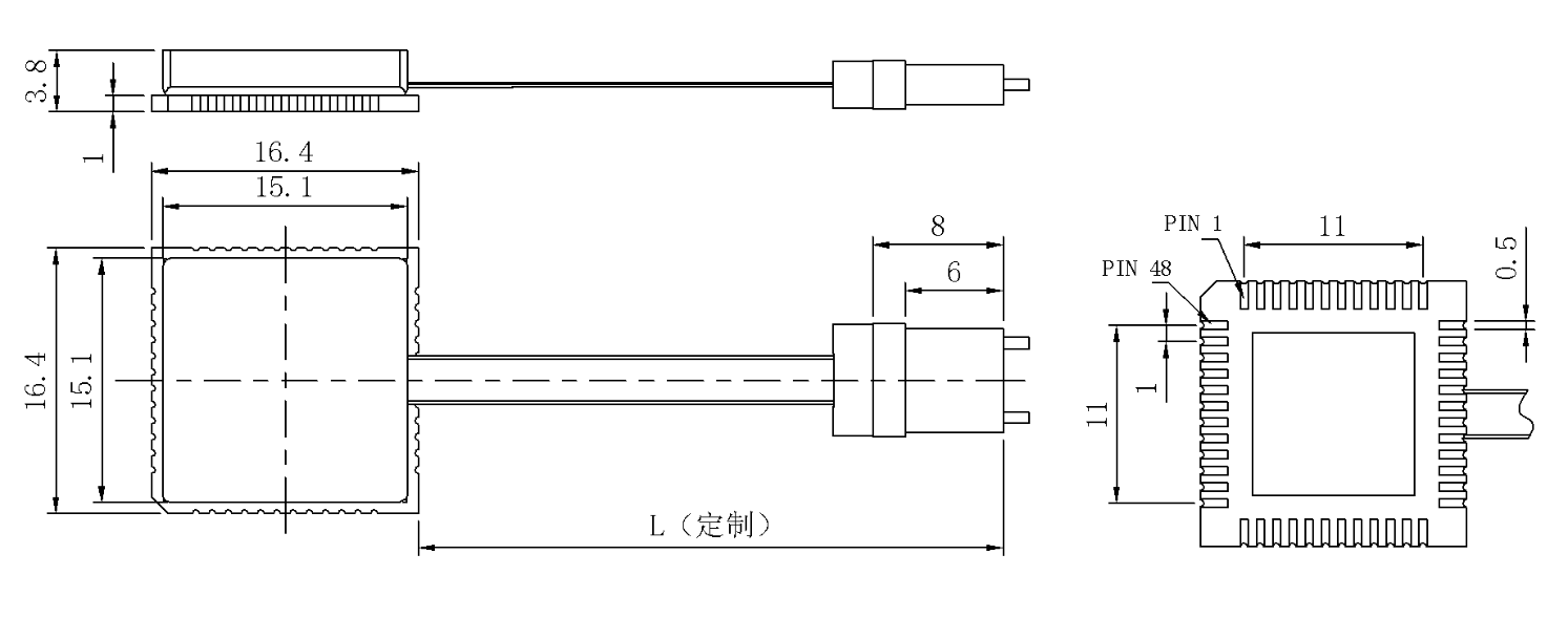 FTPL-12R851X-02I-200 封装外形尺寸图(单位:mm)