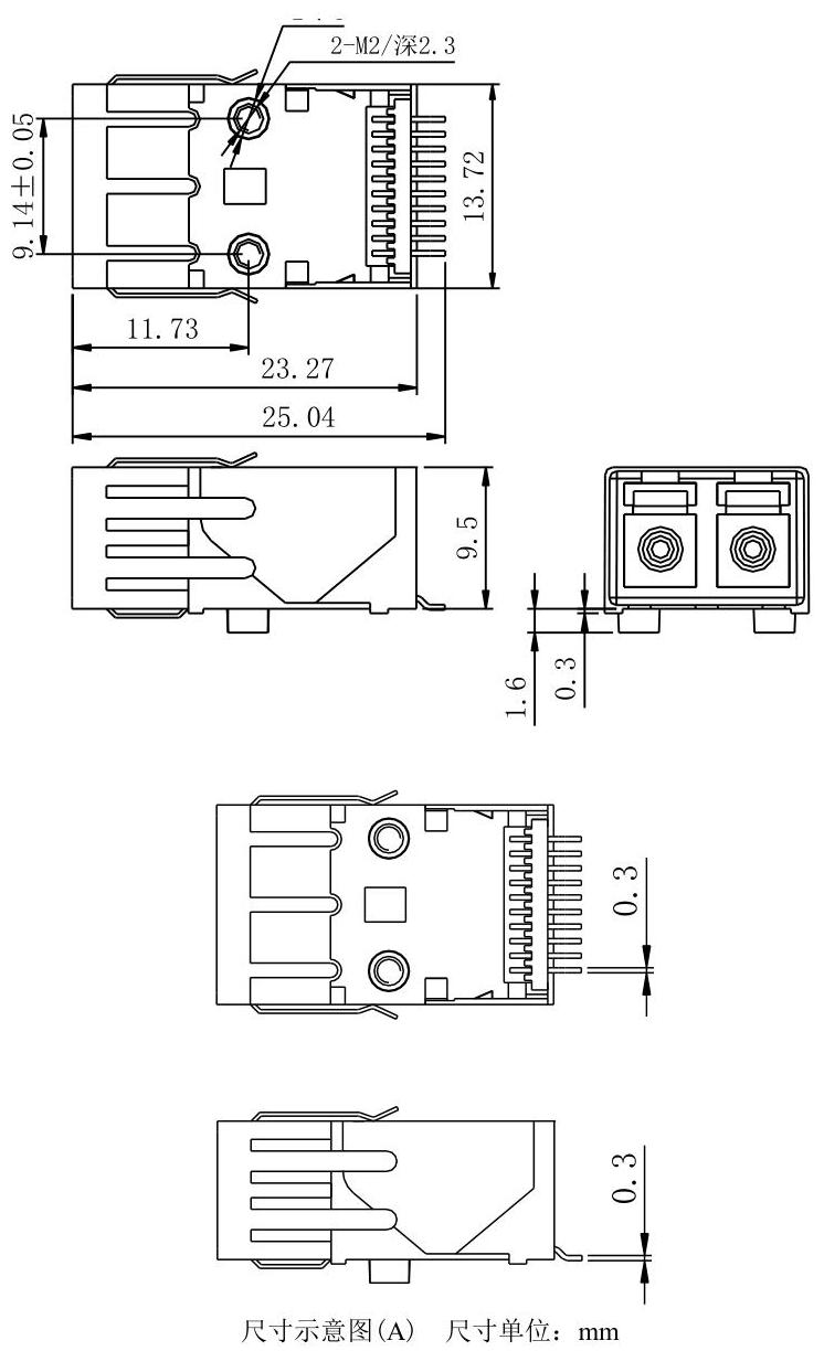 FTRS-M13L1-02xx 外型尺寸图A Dimension Drawing A