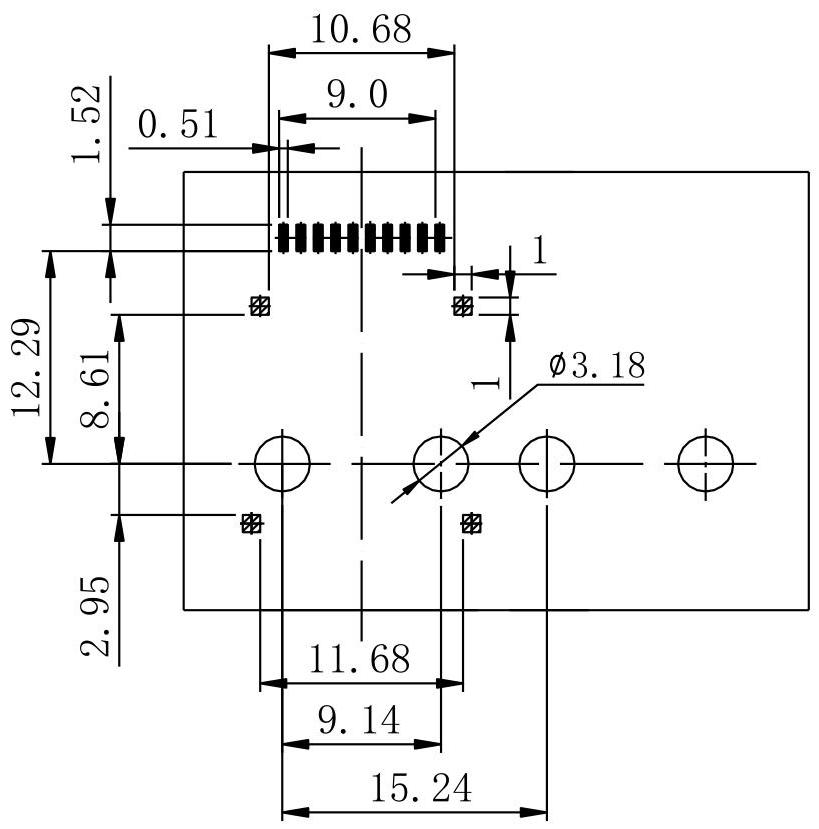FTRS-M13L1-02xx PCB安装尺寸图 PCB Mounting Layout