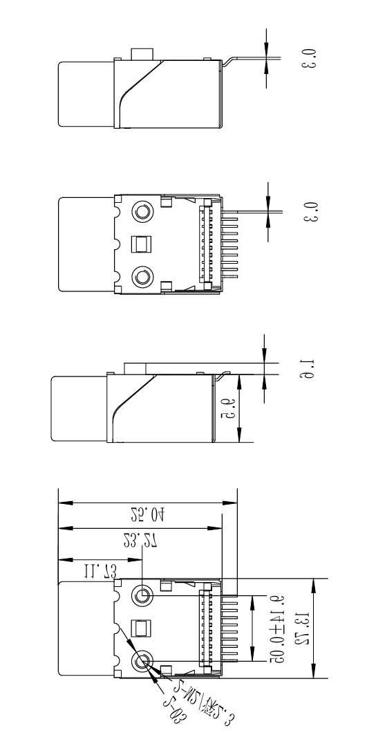 FTRS 1x9 LC 插拔 外型尺寸图