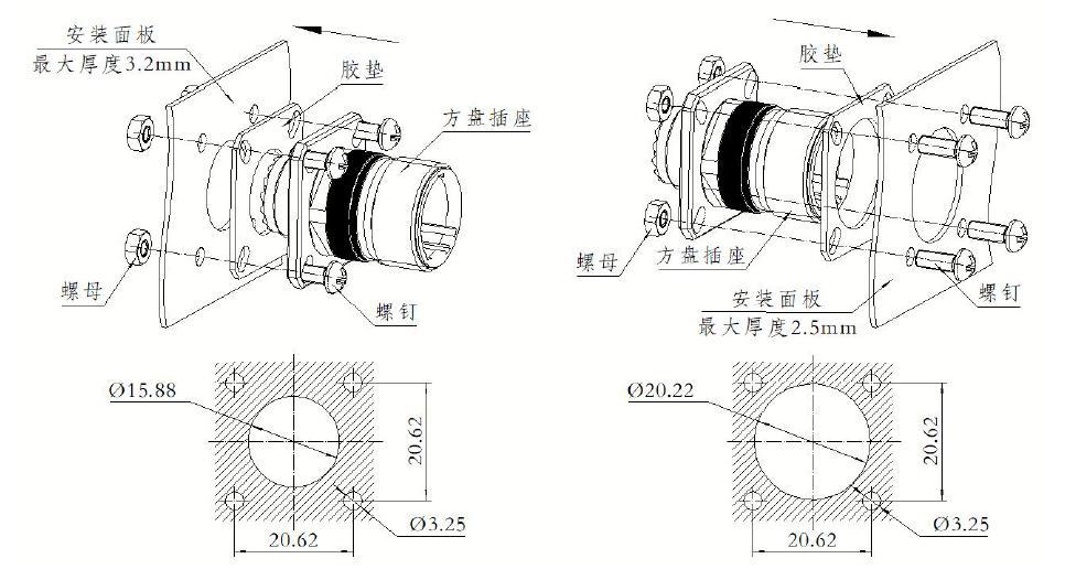 FS801-11R02ACN Socket - Installation Drawing