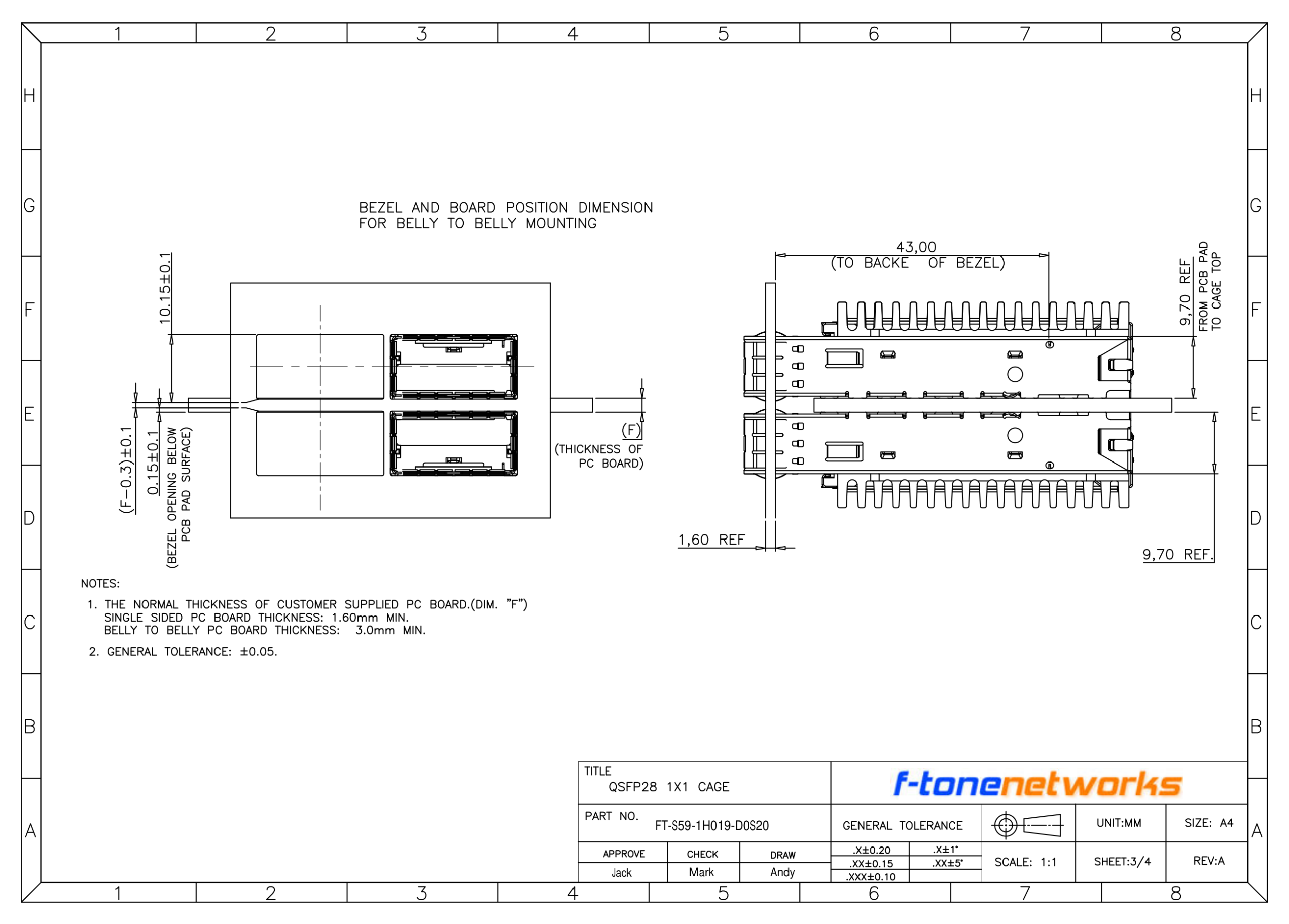 FT-S59-1H019-D0S20 QSFP28 1X1 CAGE - Page 3