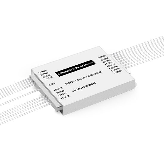 Passive CCWDM Single Fiber Wavelengths Mux Aluminum Box Module 8CH 16 Wavelengths (TX: 1270/1310/1350/1450/1490/1530/1570/1610nmnm RX: 1290/1330/1370/1430/1470/1510/1550/1590nm)