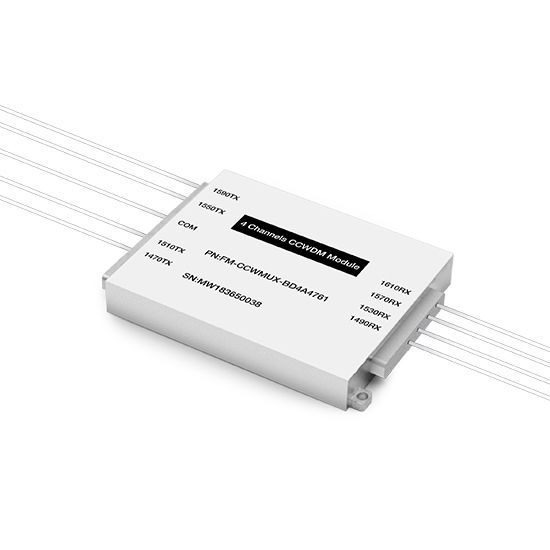 Passive CCWDM Single Fiber Wavelengths Mux Aluminum Box Module 4CH 8 Wavelengths (TX: 1470/1510/1550/1590nm RX: 1490/1530/1570/1610nm)