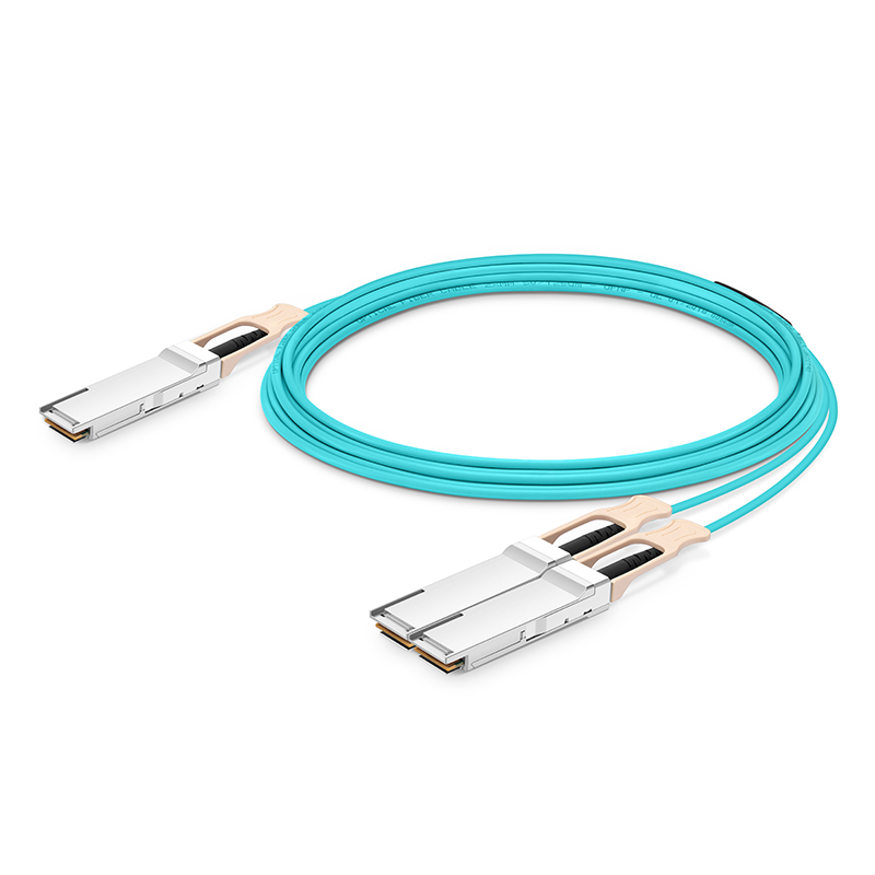 200G QSFP56 4x 50G PAM4转2x 100G QSFP56 2x 50G PAM4分支AOC, 30m (98ft)