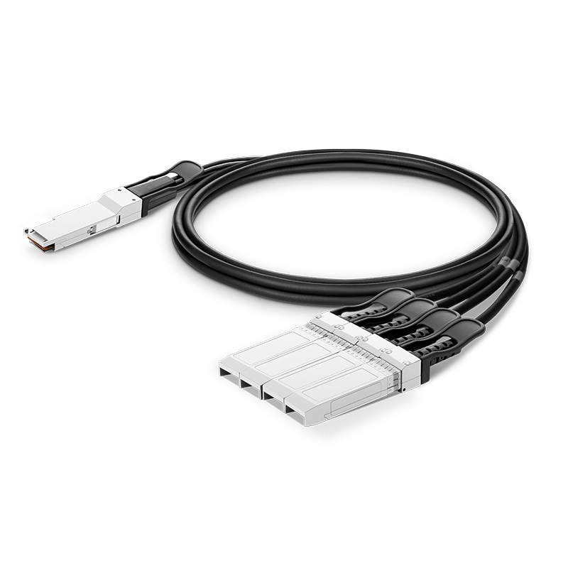 200G QSFP56 4x50G PAM4转4x50G SFP56 50G PAM4无源分支DAC, 3m (10ft)