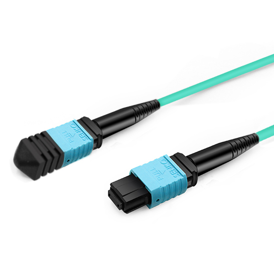 NVIDIA MFP7E10-N030 Compatible 30m (98ft) 12 Fibers Low Insertion Loss Female to Female MPO Trunk Cable Polarity B APC to APC LSZH Multimode OM3 50/125