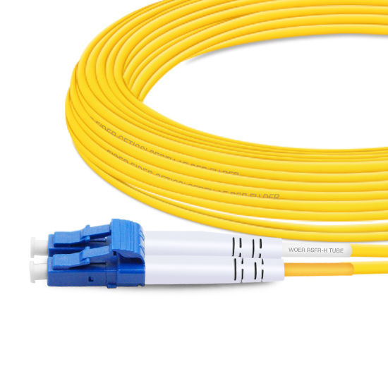10m (33ft) Duplex OS2 Single Mode LC UPC to SC UPC PVC (OFNR) Fiber Optic Cable