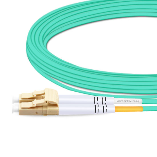10m (33ft) Duplex OM4 Multimode LC UPC to SC UPC PVC (OFNR) Fiber Optic Cable