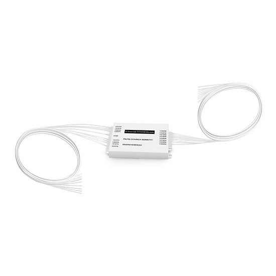 Passive CCWDM Single Fiber Wavelengths Mux Aluminum Box Module 8CH 16 Wavelengths (TX: 1270/1310/1350/1450/1490/1530/1570/1610nmnm RX: 1290/1330/1370/1430/1470/1510/1550/1590nm)