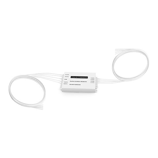 Passive CCWDM Single Fiber Wavelengths Mux Aluminum Box Module 4CH 8 Wavelengths (TX: 1490/1530/1570/1610nm RX: 1470/1510/1550/1590nm )