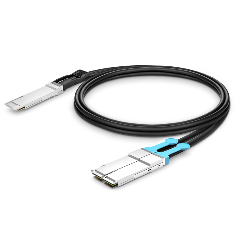 400G QSFP-DD 8x50G PAM4转2x200G QSFP56 4x50G PAM4有源分支DAC, 5m (16ft)