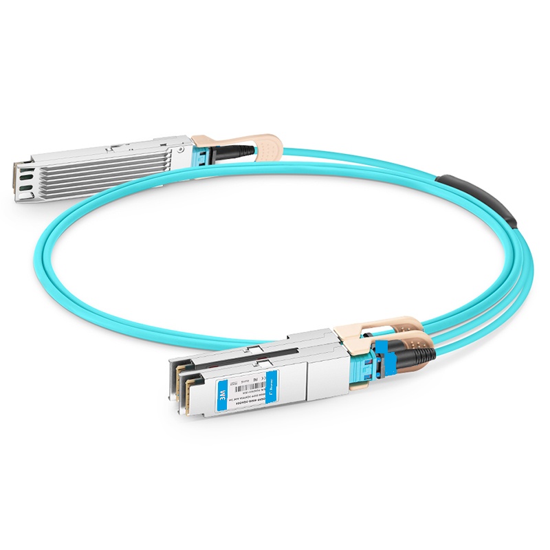 NVIDIA MFA7U10-H010 Compatible 10m (33ft) 400G OSFP to 2x200G QSFP56 twin port HDR Breakout Active Optical Cable