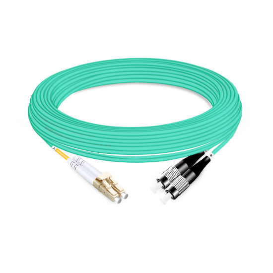 7m (23ft) Duplex OM3 Multimode LC UPC to FC UPC PVC (OFNR) Fiber Optic Cable