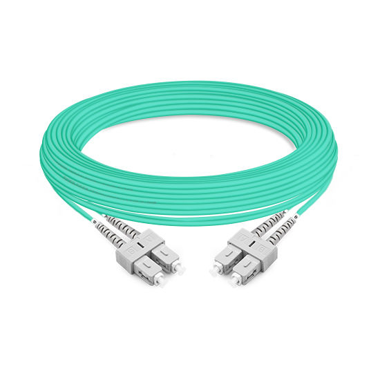 20m (66ft) Duplex OM3 Multimode SC UPC to SC UPC PVC (OFNR) Fiber Optic Cable