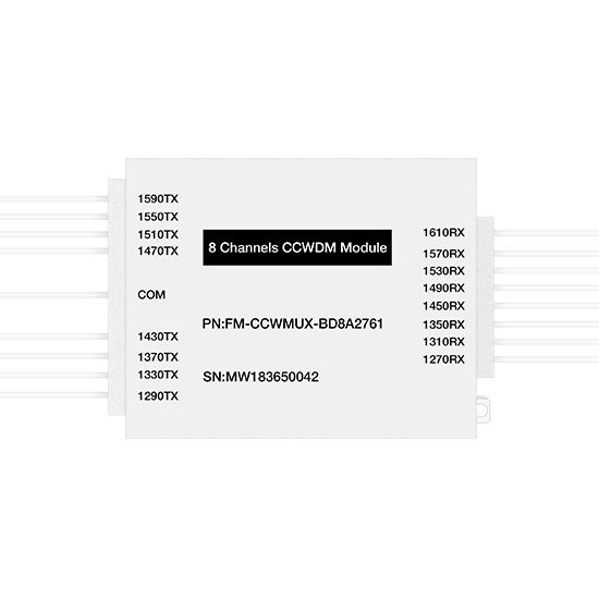 Passive CCWDM Single Fiber Wavelengths Mux Aluminum Box Module 8CH 16 Wavelengths (TX: 1290/1330/1370/1430/1470/1510/1550/1590nm RX: 1270/1310/1350/1450/1490/1530/1570/1610nm)