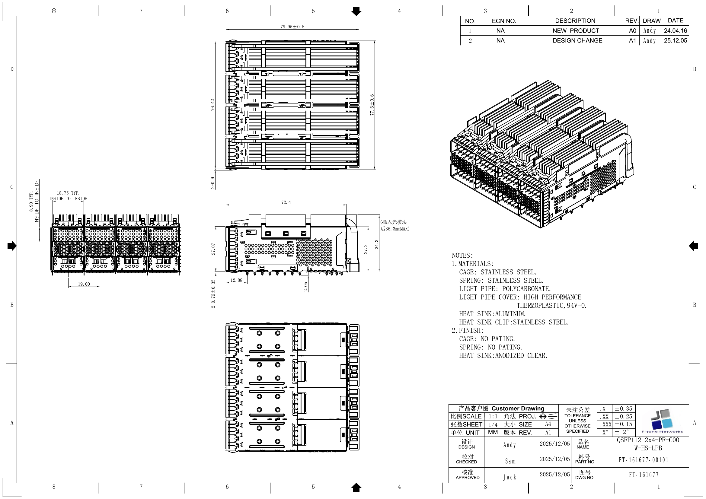 FT-161677-00101 technical drawing page 1