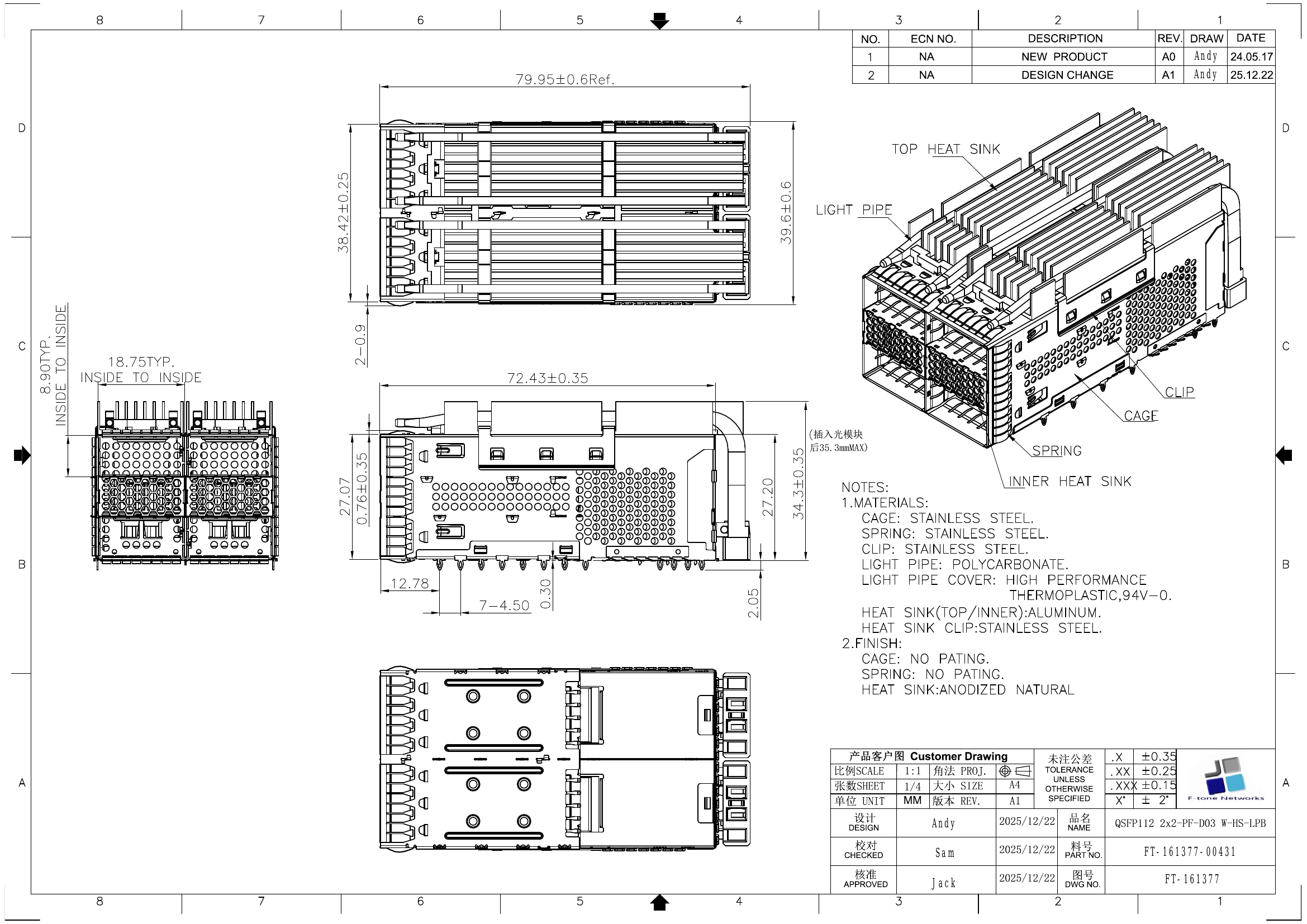 FT-161377-00431 technical drawing page 1