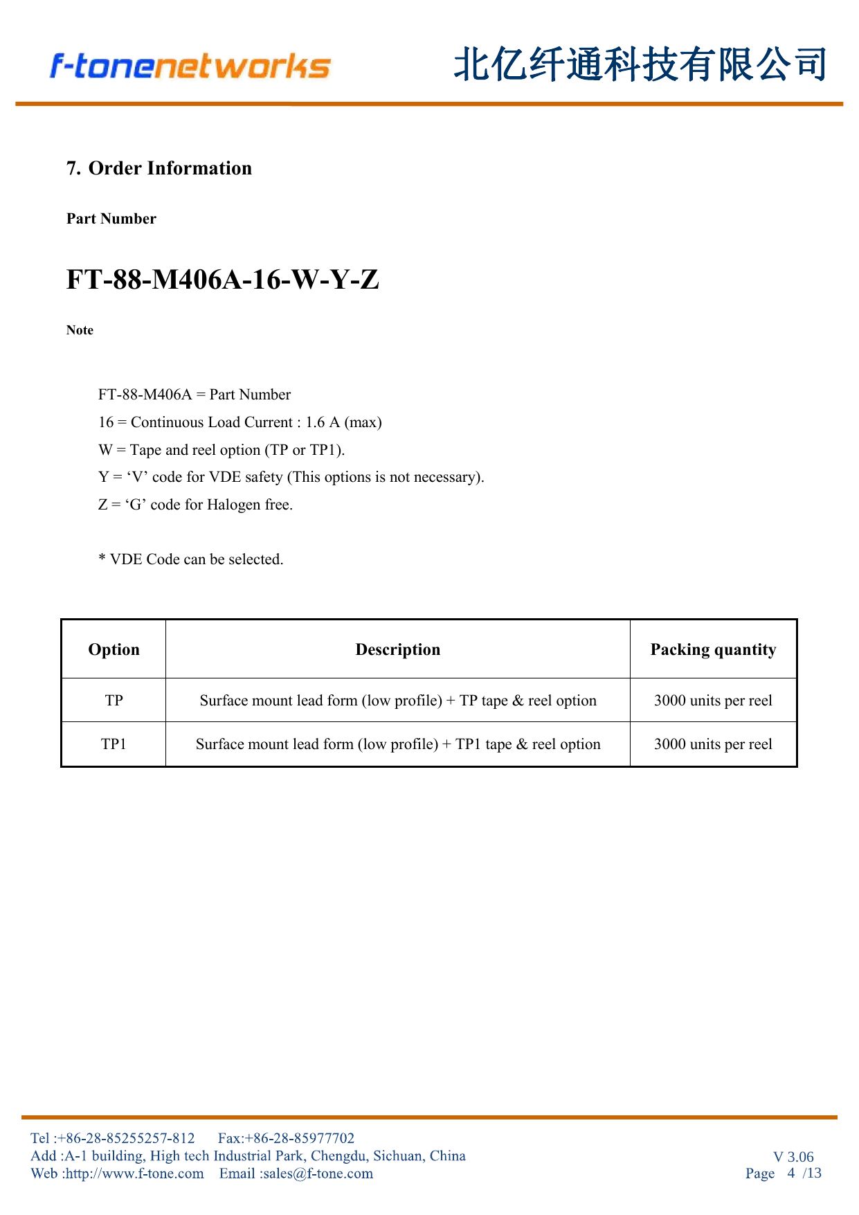 FT-88-M406A-16 Solid State Relay SOP-4 Package High Reliability