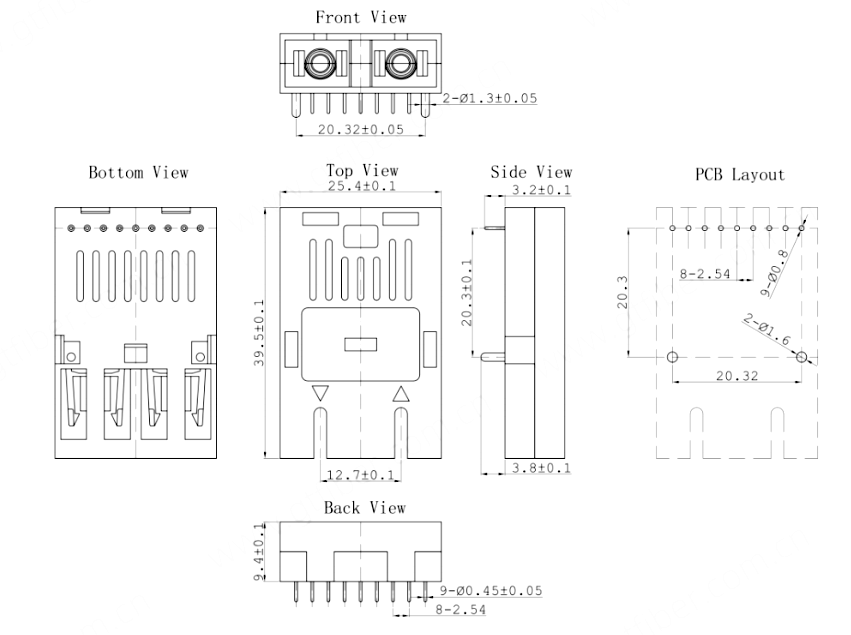 双发SC型接口 Double emission SC optical interface