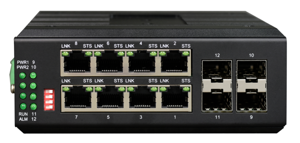 FT-25-Q4G8-L 管理型4×SFP千兆光+8×千兆电环网工业交换机