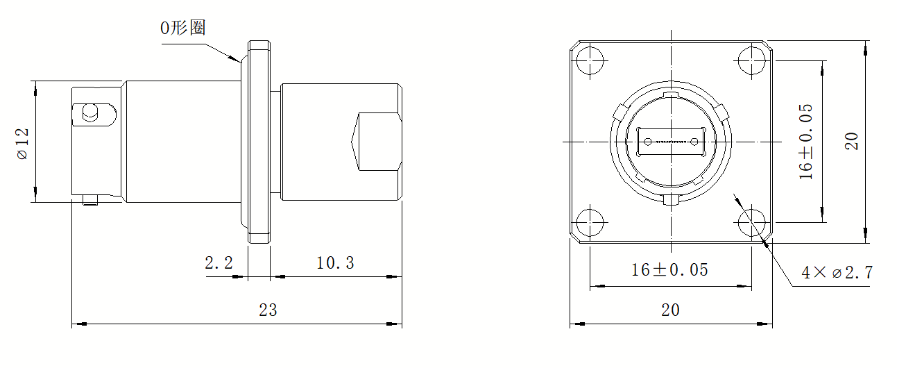 JYSK2M12N05HZ 连接器安装尺寸图