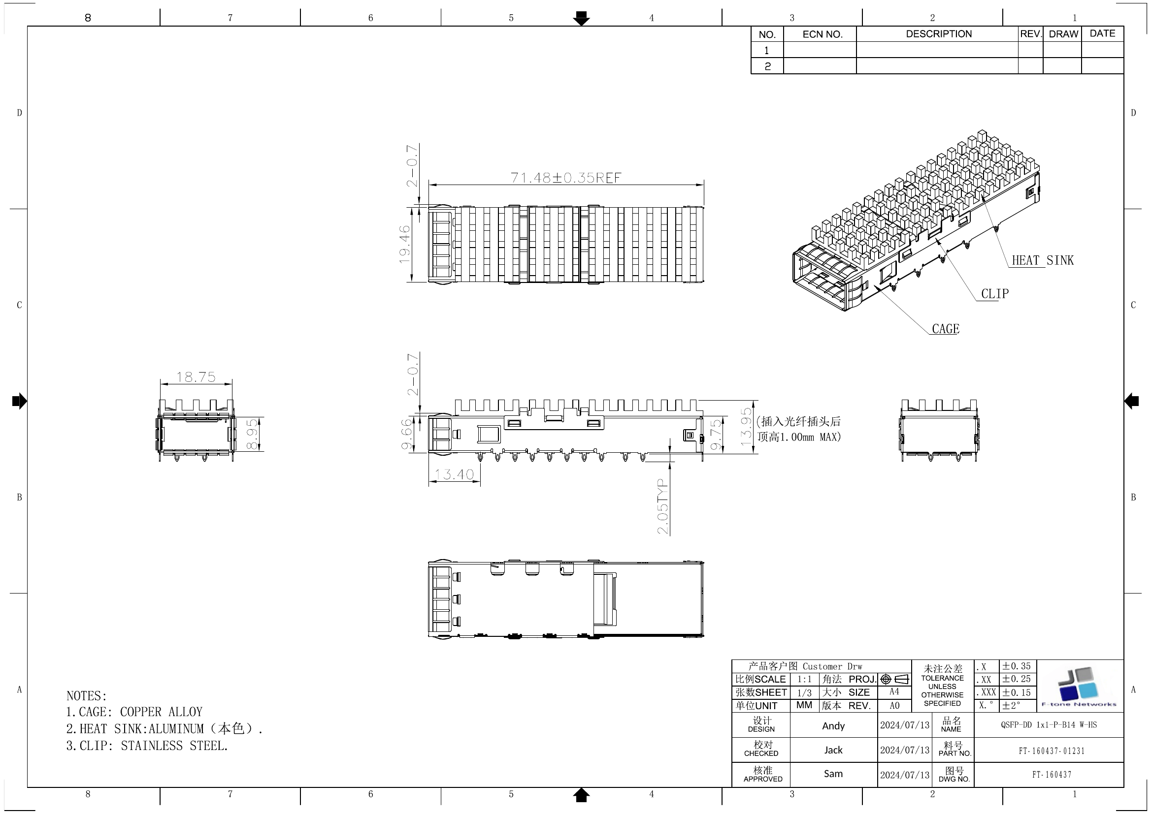 QSFP-DD 1x1-P-B14 W-HS 封面