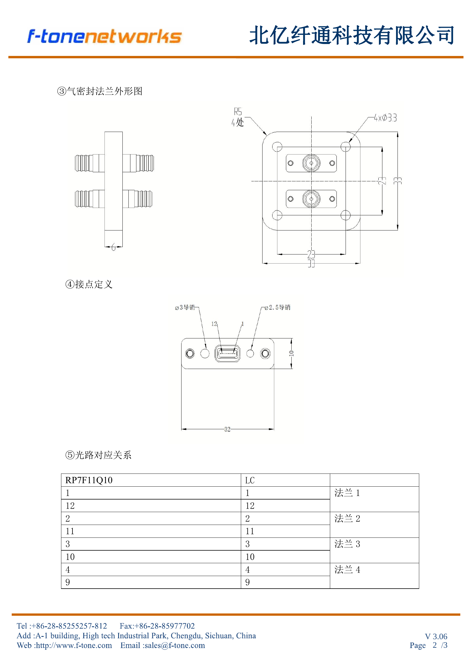RP7F11Q10-8LC-QMF-3MIV4/2.5 光缆组件技术规格书（第2页）