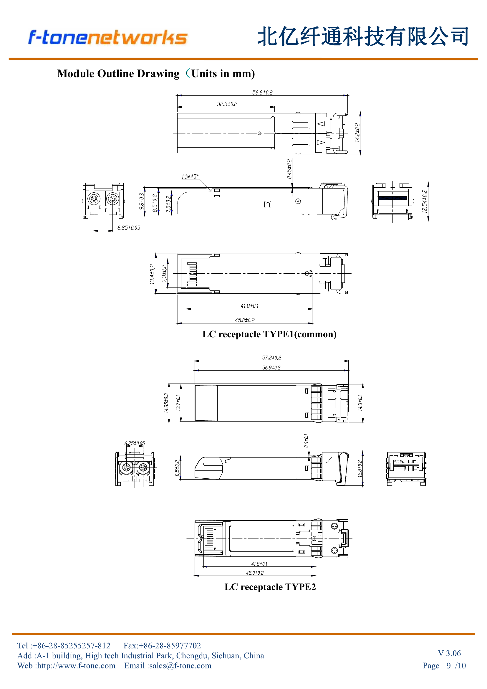 FTCS-13L3-20DI LC接口模块外形尺寸图